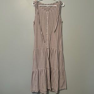 Max studio blue, pink and white striped maxi used